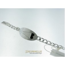 PIANEGONDA bracciale in argento con piastra ovale e cuore referenza BA010537 new 